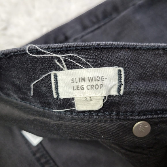 Madewell Slim Wide-Leg Crop Jeans Women's 31 Charcoal Gray Black High Rise - Picture 4 of 8
